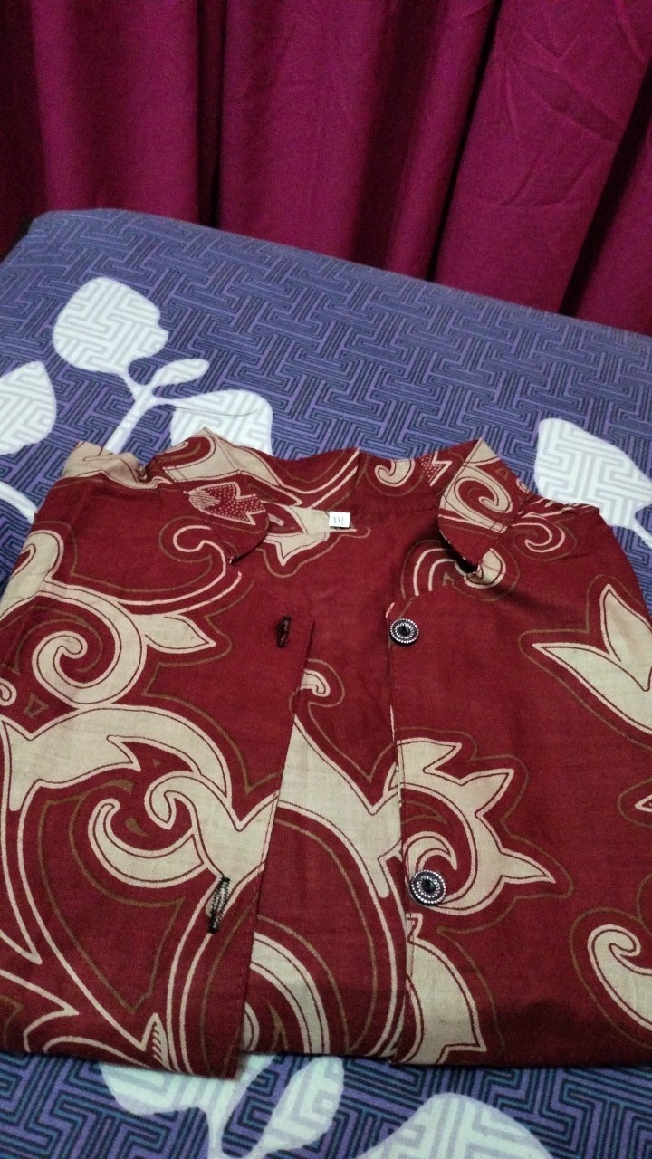 Tey-17 Batik Wanita Asj Sa Hrb026 Kenongo Kemeja Tosca Pendek