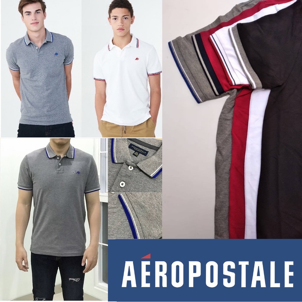 Aeropostale Mens A87 Striped Rugby Polo Shirt Koas polos Laki pria // sisa ekspor