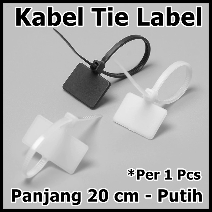 Cable ties tie pengikat kabel dengan tag label 3.6 x 200mm Per 1 Pcs