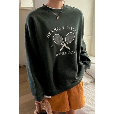 SWEATER WANITA BEVERLY HILLS BORDIR /// ATASAN WANITA FLEECE TEBAL HALUS PREMIUM KEKINIAN TERBARU''