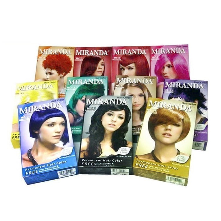 MIRANDA hair color pewarna cat rambut natural abu gray brown cokelat permanen