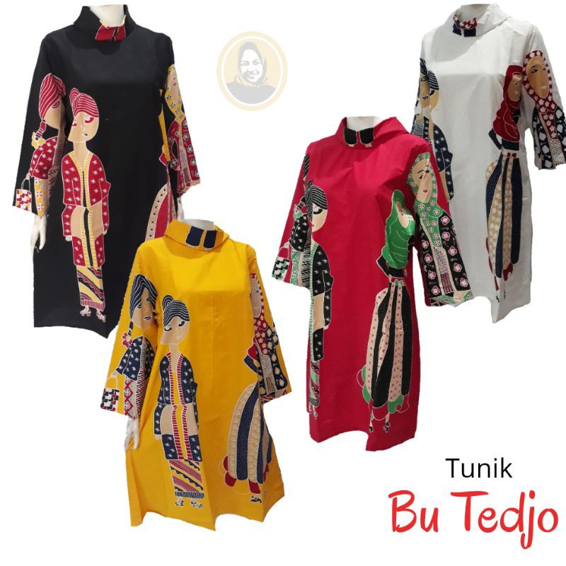COD AJA - Gaun Batik Motif Bu Tejo Unik / Tunik Batik Pesta / Dress Batik Karakter Bu Tejo Terbaru