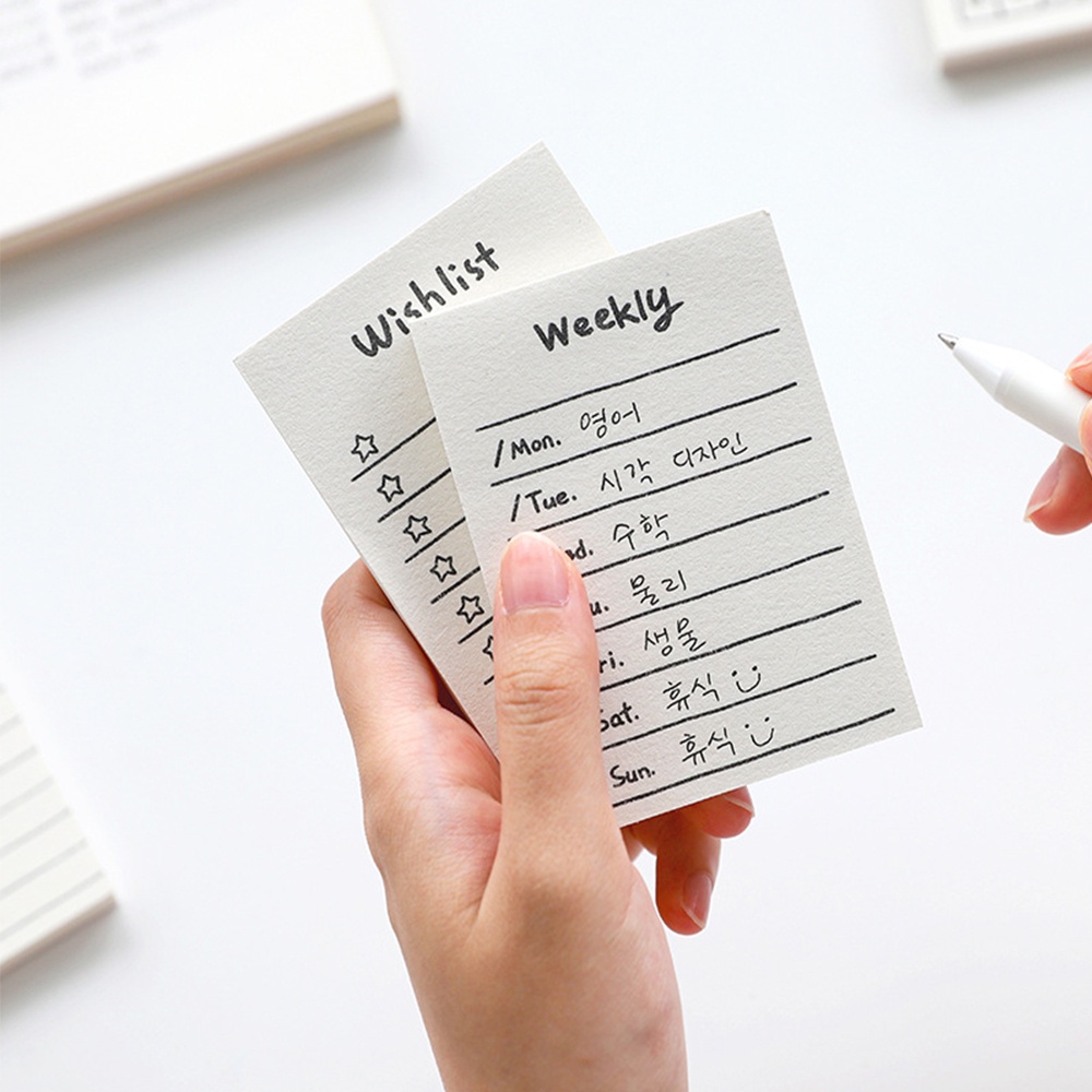【COD Tangding】50pcs/set Memo Pad Cute Check List Weekly Plan Time Manage Diary Note Memo Paper set journal Stationery