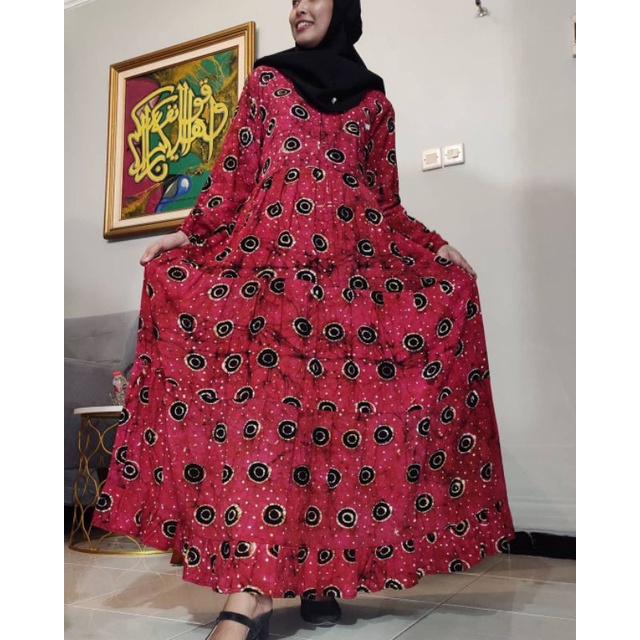 Gamis batik gedok/dress batik tuban/gamis batik gedok tuban