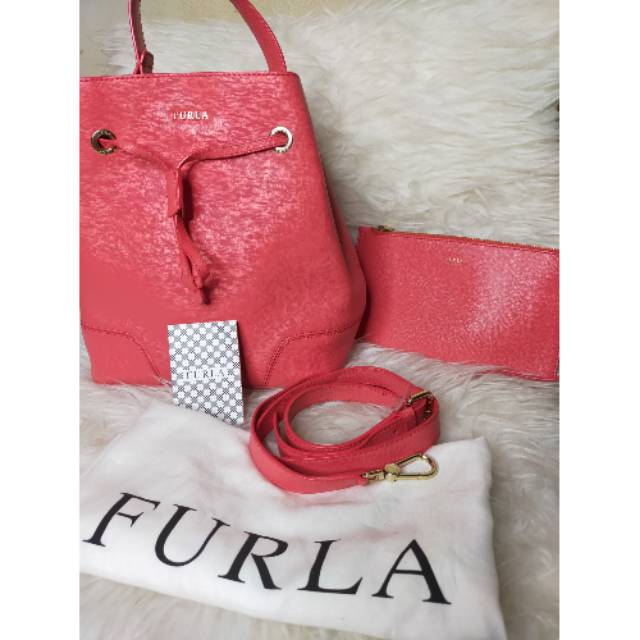 Furla Stacy medium bucket preloved bag authentic