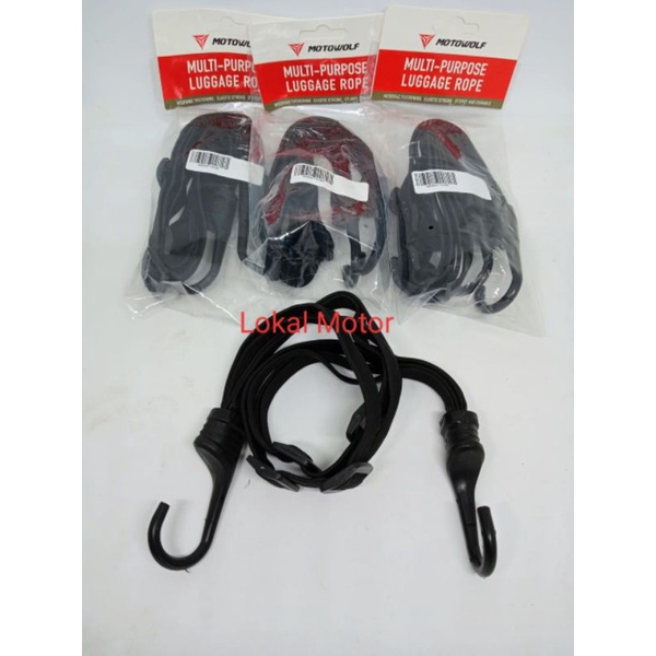 ORIGINAL MOTOWOLF | tali atao jaring pengikat helm tas barang untuk motor 2 hook 65cm