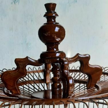 mahkota sangkar murai batu kayu jati