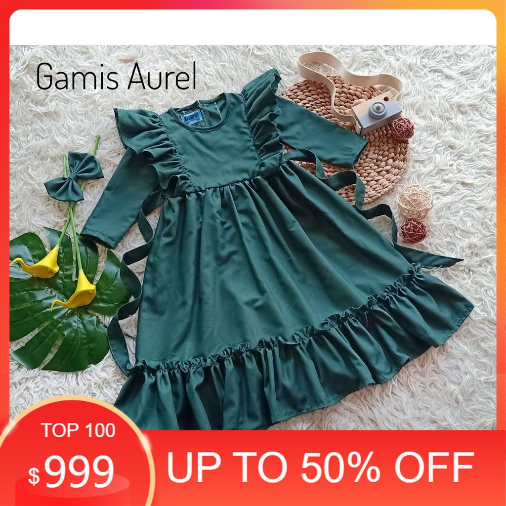 Baju Gamis Aurel | Azzafran for Mommy | Gamis Anak | Gamis Dewasa | Gamis Couple | Gamis warna Hijau