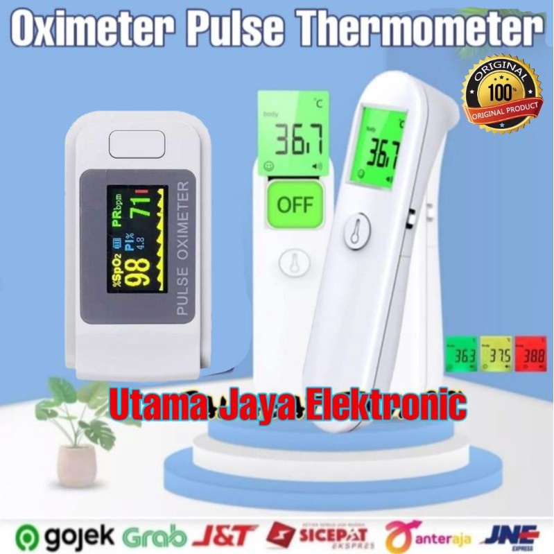 Paket 3in1 Oximeter Pulse Thermometer Gun Tensi Mester
