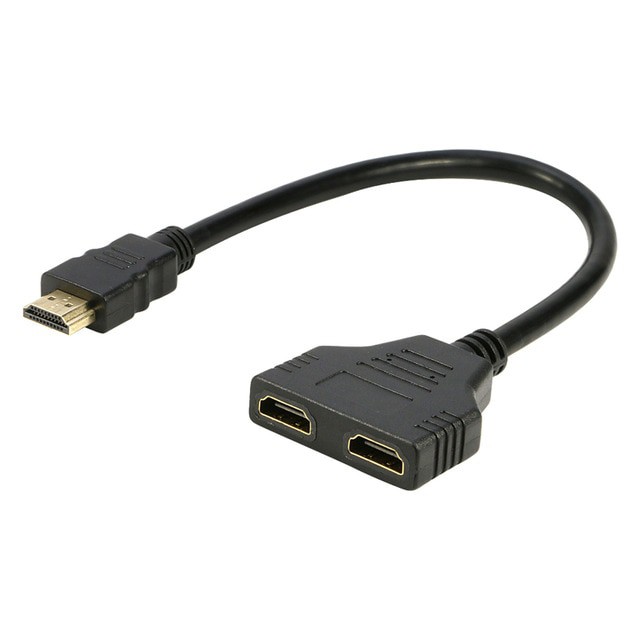 HDTV Port Male to 2 Female 1 In 2 Out Splitter Cable Adapter NO ADPTER