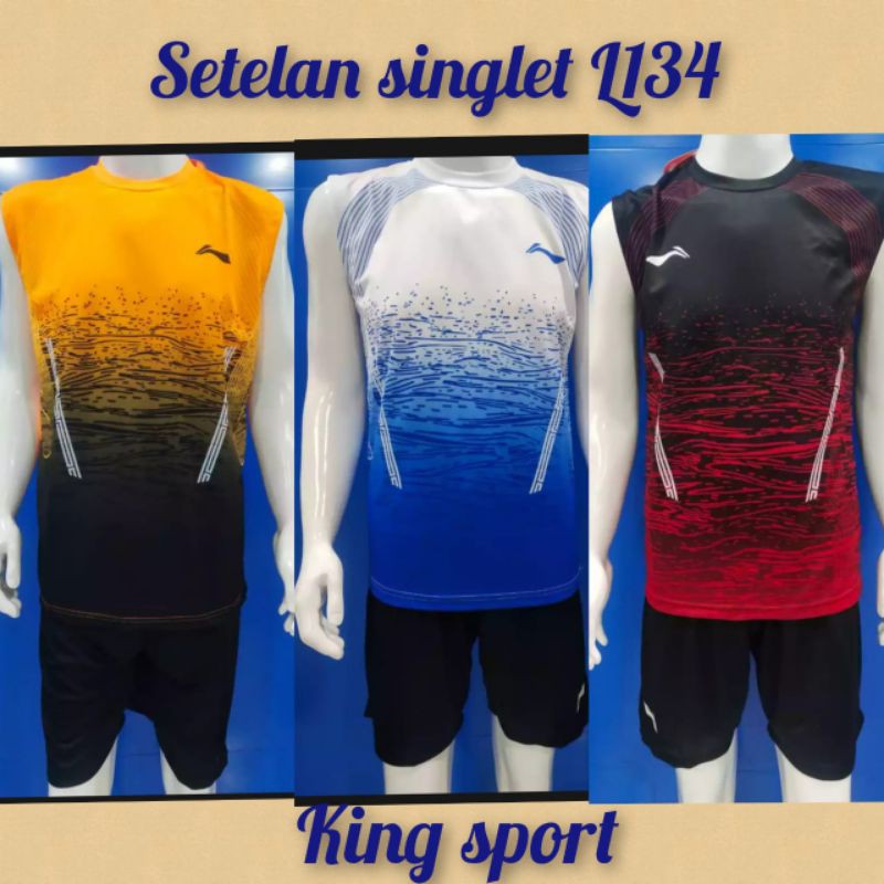 baju setelan singlet badminton/setelan singlet dewasa L143z