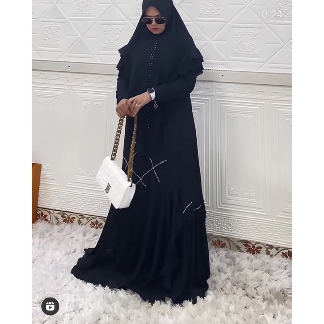 DRESS FAKHIR SET KHIMAR POLOS PREMIUM* By. *Yodizein Syari*