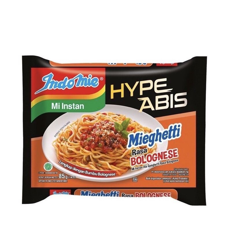 

Indomie hype abis mie ghetti Rasa bolognese