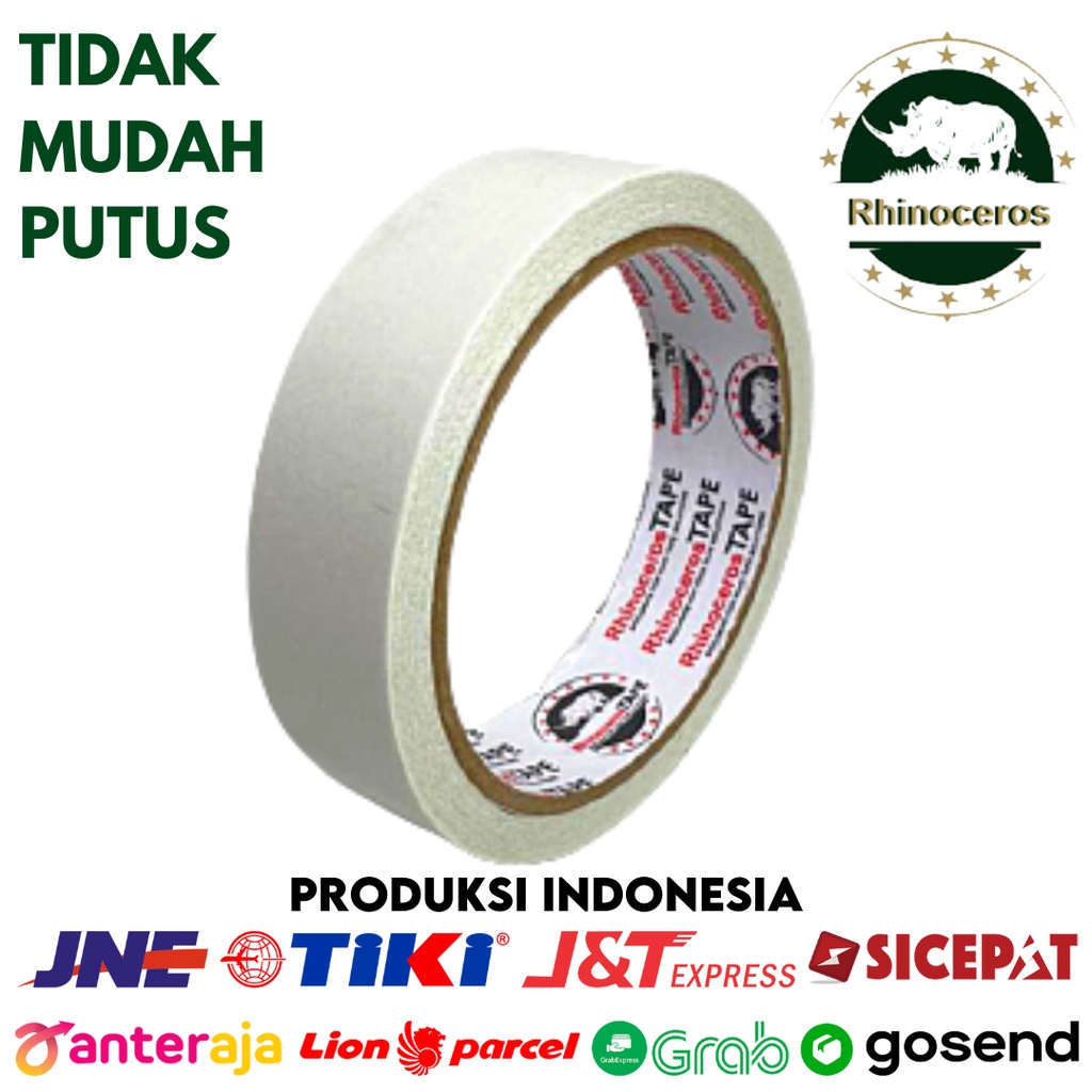 Double Tape Putih RHINOCEROS Tape 24mm x 10m