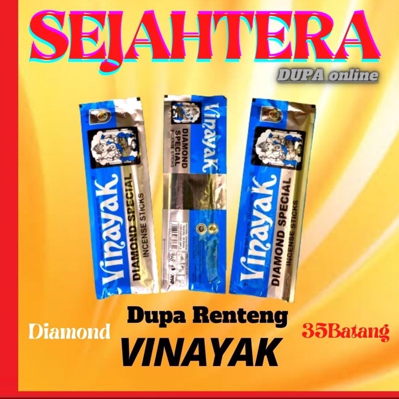 Dupa Hio India Pendek Diamond Vinayak Pouch isi 35 batang