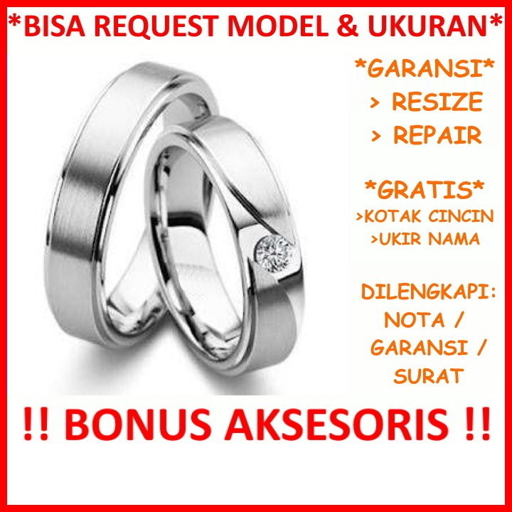 Gratis Ukir Nama Garansi Silver Asli Bisa Pesan Model Cincin Couple Perak Kawin Nikah Tunangan Id157