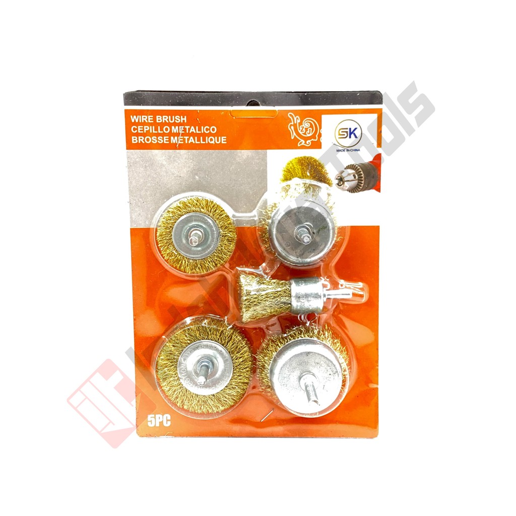 FLOURISH Mata Bor Sikat Kawat Set 5 Pcs - Sikat Mangkok Piring