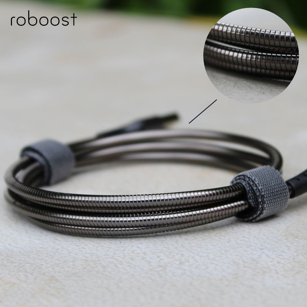 roboost Kabel Data Fast Charging Micro USB 2.1A Metal Braided Samsung Oppo Asus Xiaomi