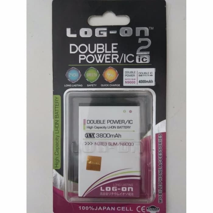 Batre Baterai Double Power IC Log-On SAMSUNG NOTE 3 SLIM