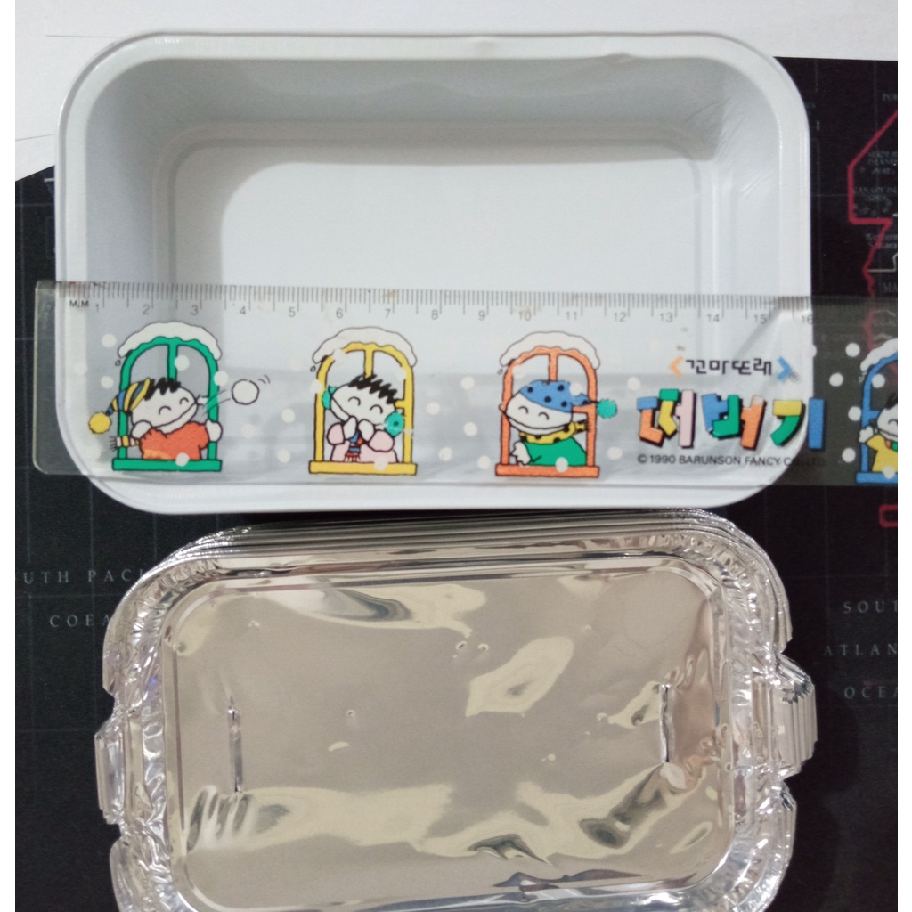 Wadah Aluminium Foil Kotak Persegi Dengan Tutup