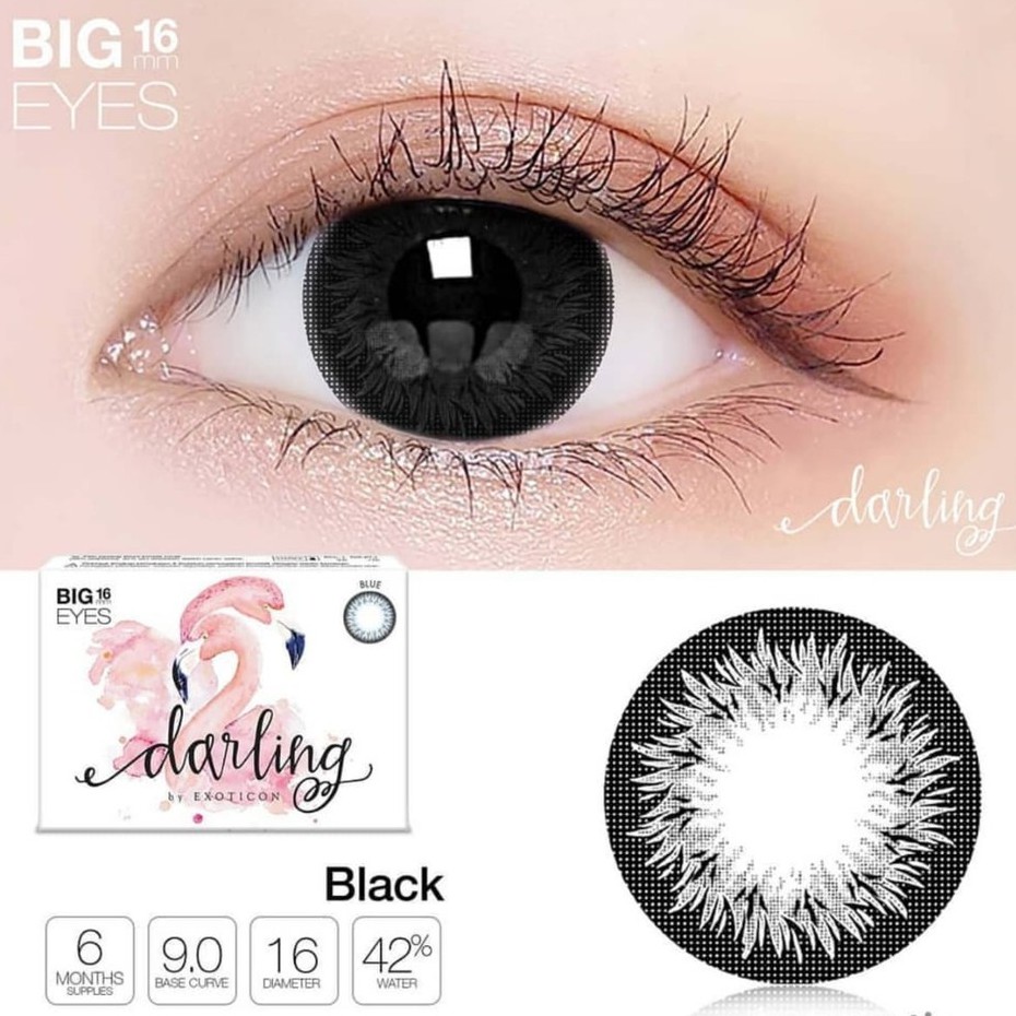Softlens X2 Darling N8 BLACK DIA 16.00mm MINUS BLACK ( -6.50 s/d -10.00) Big Eyes 16mm/Lensa  Kontak/BS