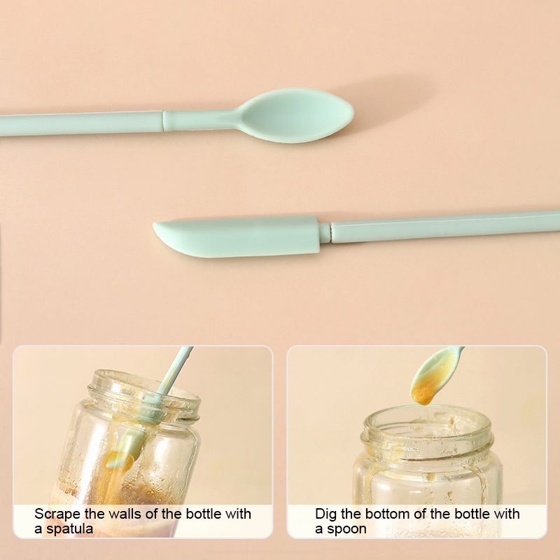 2 / 4 Pcs Spatula Silikon Mini Retractable Untuk Aplikator Krim Foundation Cair