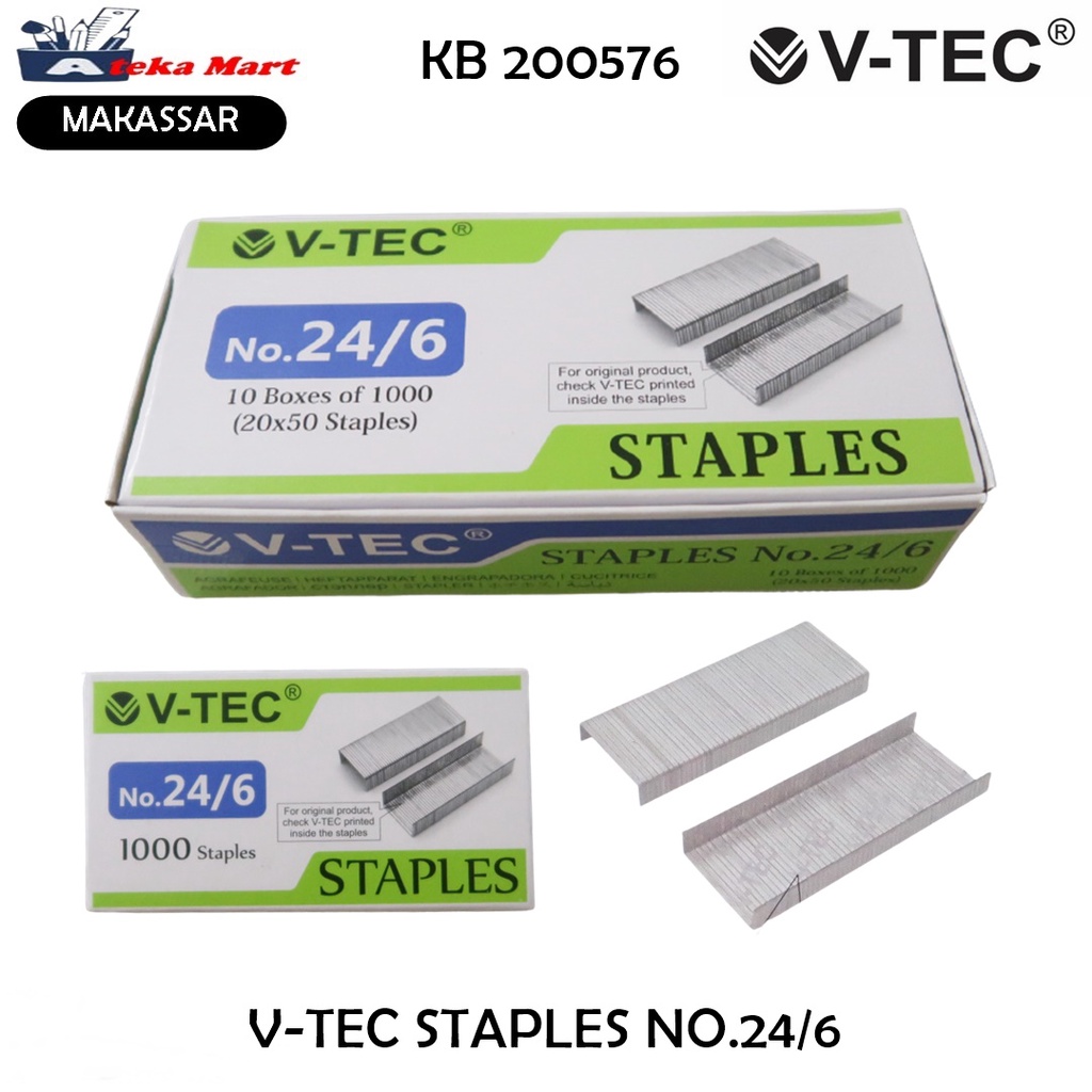 

[1 PAK/ 10 BOX KCL]V-TEC STAPLES NO.24/6 [NO.3]