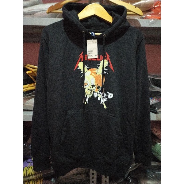 Hoodie H&amp;M Metallica Damage Inc Black Hnm Hitam Pria Wanita Free Paper Bag