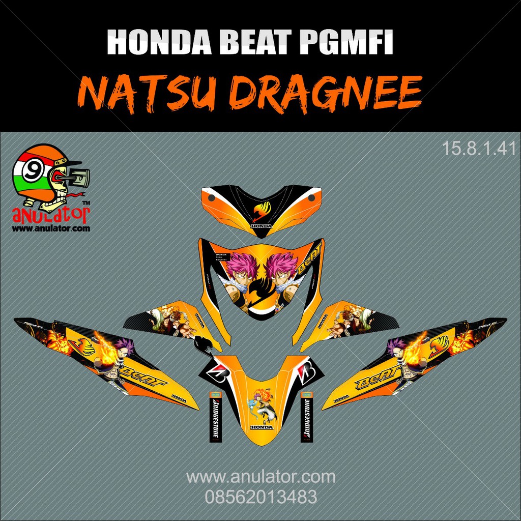 STIKER STIPING HONDA BEAT FI SAMBA ORANGE MICKEY MOUSE 001 SPEC B