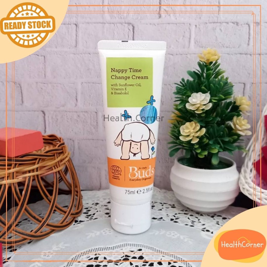 Buds Organics Nappy Time Change Cream - Lotion atau Krim Perawatan Ruam Popok Pantat Bayi dan Anak