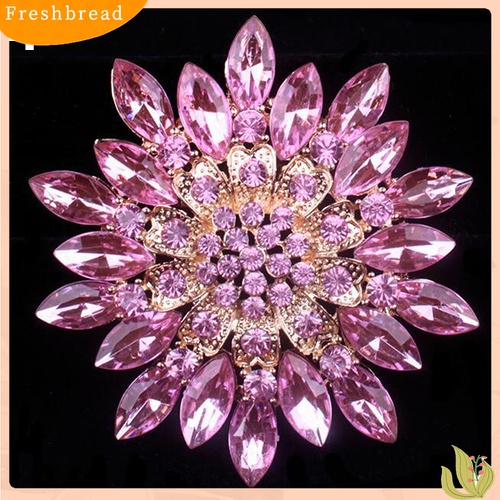 [ TERLARIS]Women Fashion Shiny Alloy Rhinestone Flower Wedding Bridal Bouquet Brooch Pin