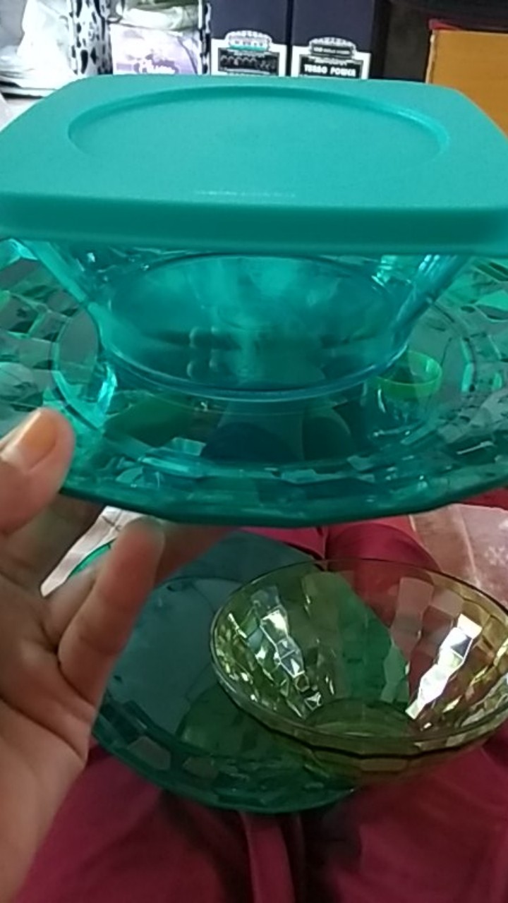 Clear Square Bowl (1 Pcs) Mangkok Tupwr