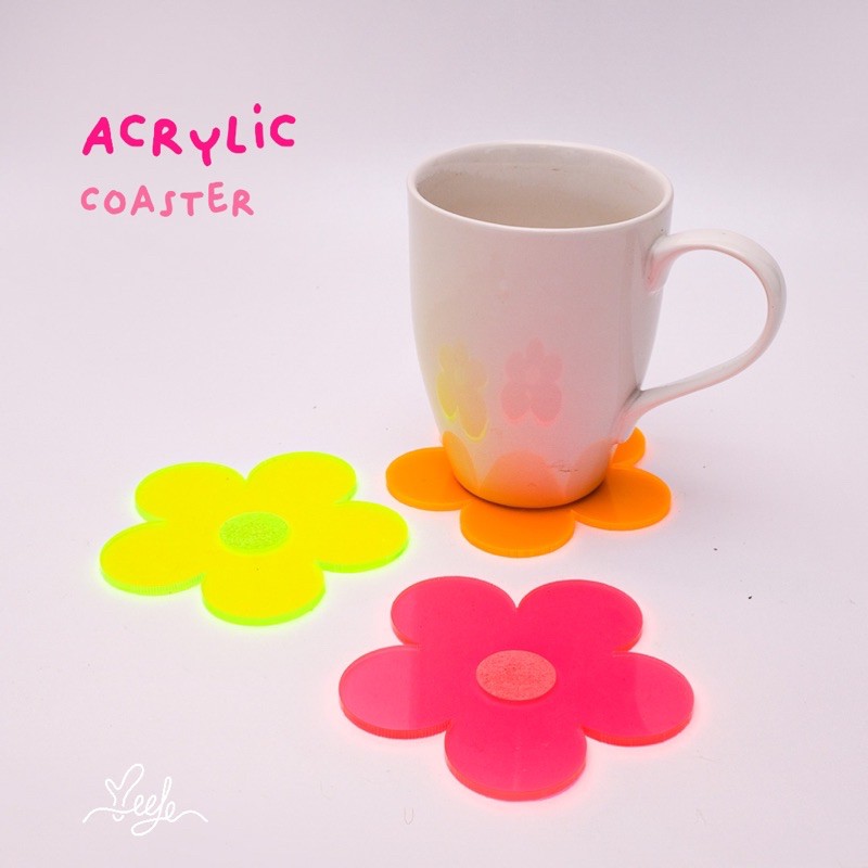 Acrylic Coaster Neon | Tatakan gelas akrilik yeele