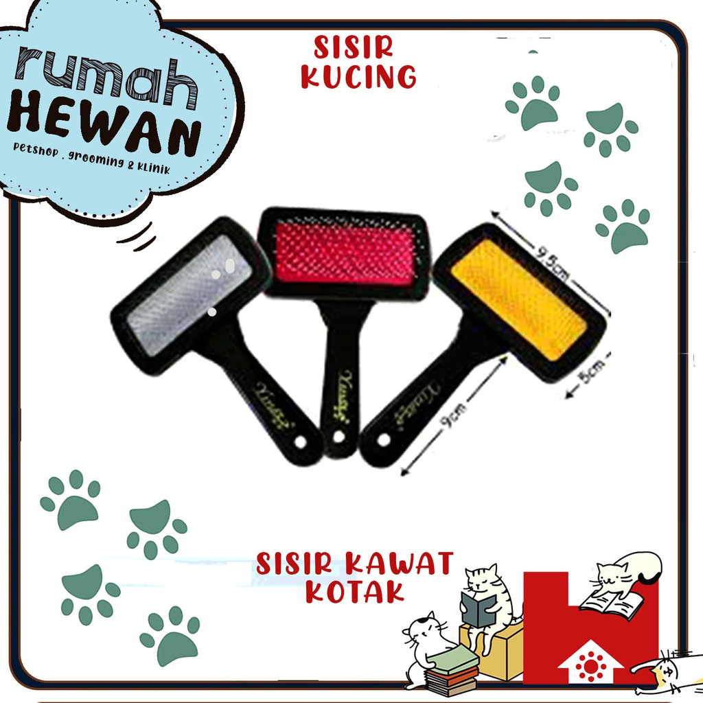 Promo Sisir kucing anjing /sisir hewan /sisir kawat kotak