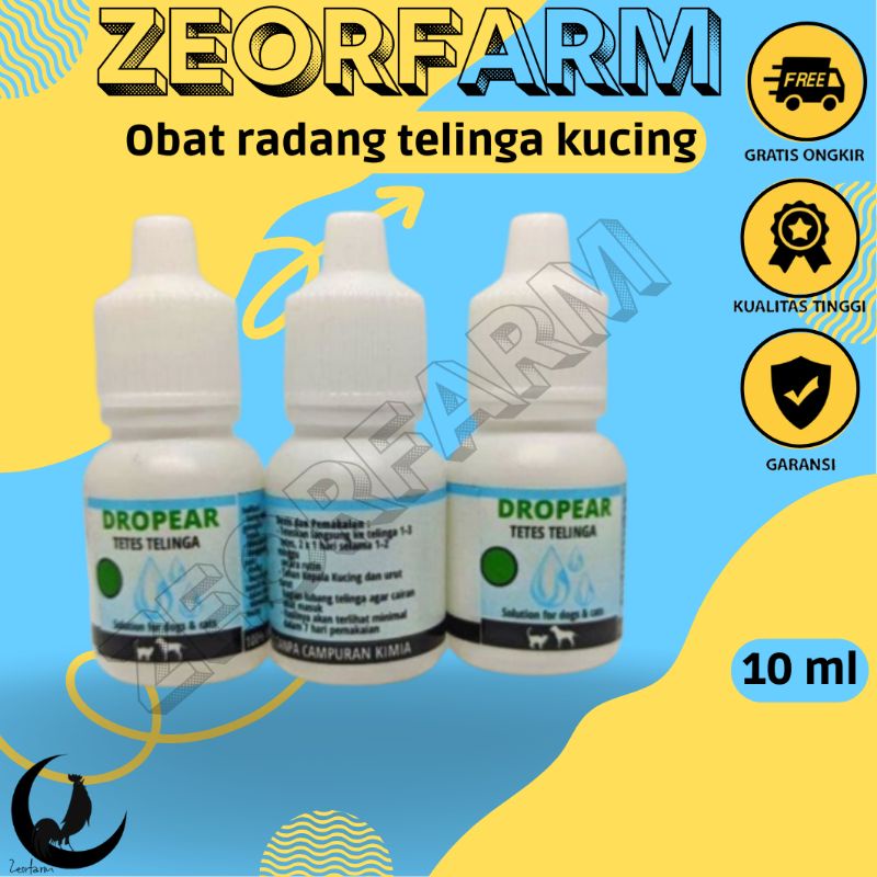 OBAT TETES TELINGA KUCING OBAT RADANG TELINGA KUCING CONGEK BAU Dropear zeorfarm