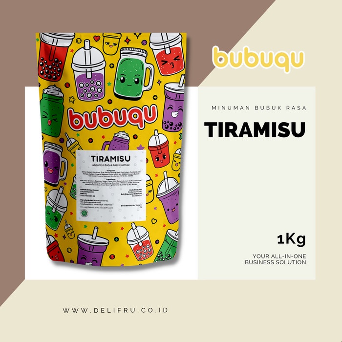 

DISKON - (BISA COD) Powder Drink Tiramisu Latte Bubuqu - Bubuk Minuman Kue Tiramisu Susu