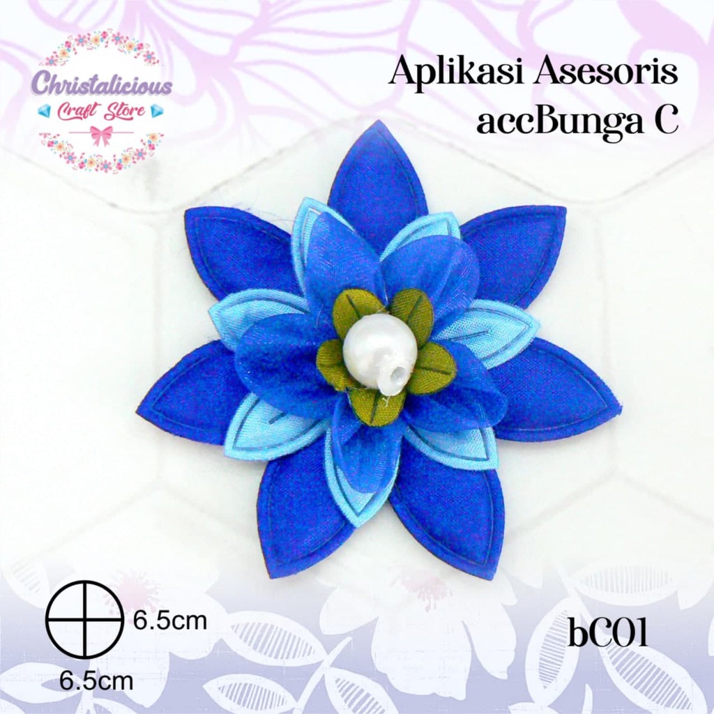 Aplikasi bunga untuk hiasan baju, aplikasi bunga hijab, aplikasi bunga renda, bunga mutiara