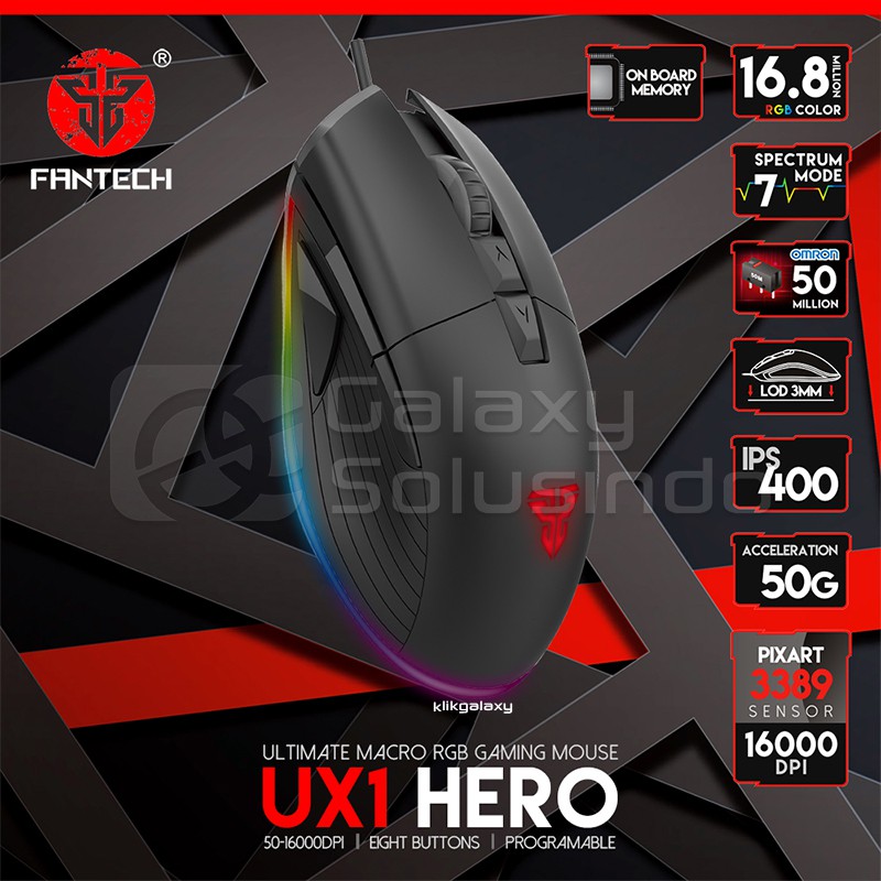 Fantech UX1 HERO RGB Macro Gaming Mouse