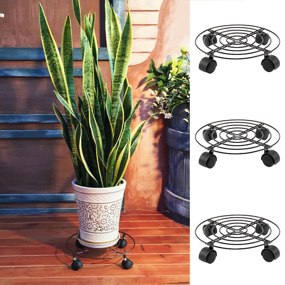 Lanfy Plant Pot Stand Mover with Brake Tray Trolley Gadget Rumah Tangga Braket Alas Tangki Gas