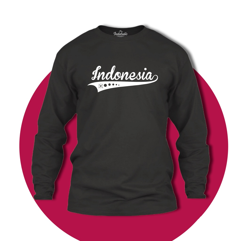 Indoholic Atasan Baju Kaos Distro Kaos Lengan Panjang Pria Wanita Combed 100% Indonesia