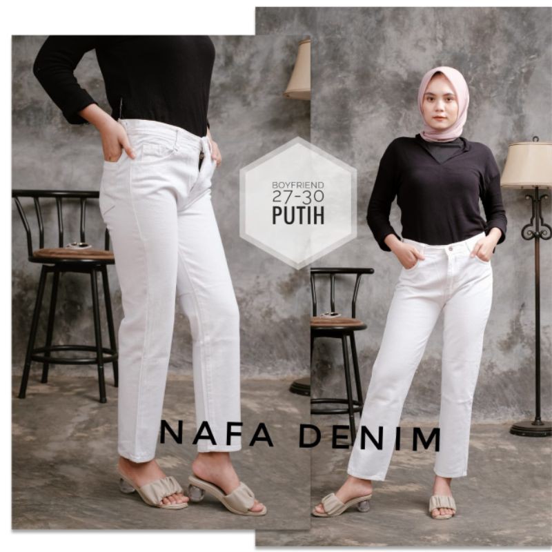 boyfriennd jeans wanita / boyfriend kulot / celana boyfriend kulot / Celana boyfren kulot Putih