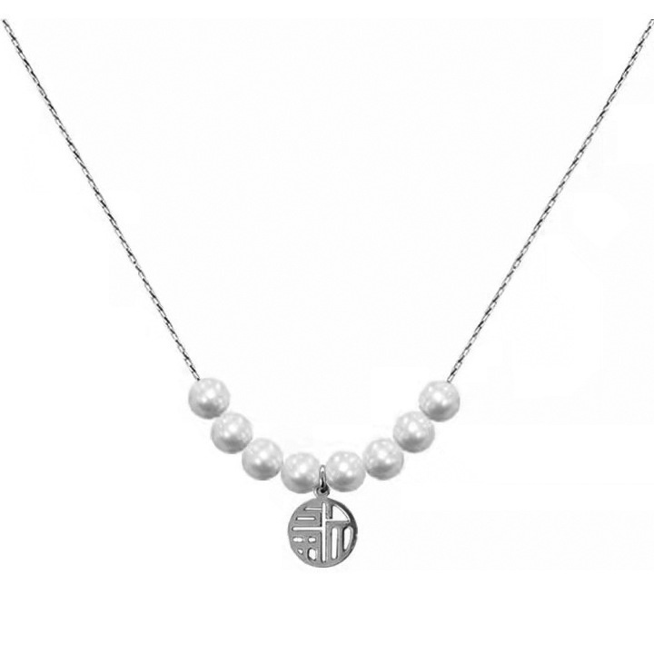 Kalung Liontin Mutiara Fortune Koin Emas Gaya Korea Vintage Untuk Wanita
