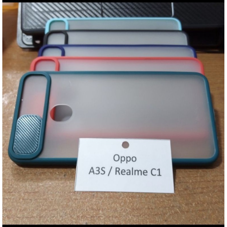 Hard Case Oppo A3S / Realme C1 Pelindung Camera Slide Dove MyCase