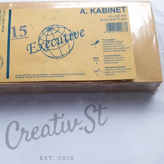 

♧ Amplop Coklat Polos Ukuran Kabinet (A) tanpa Lem Merk Executive ♢