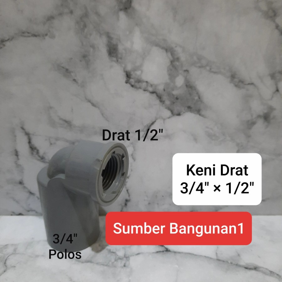 Keni drat dalam 3/4 x 1/2 kombinasi reduser reducer sambungan pipa pvc