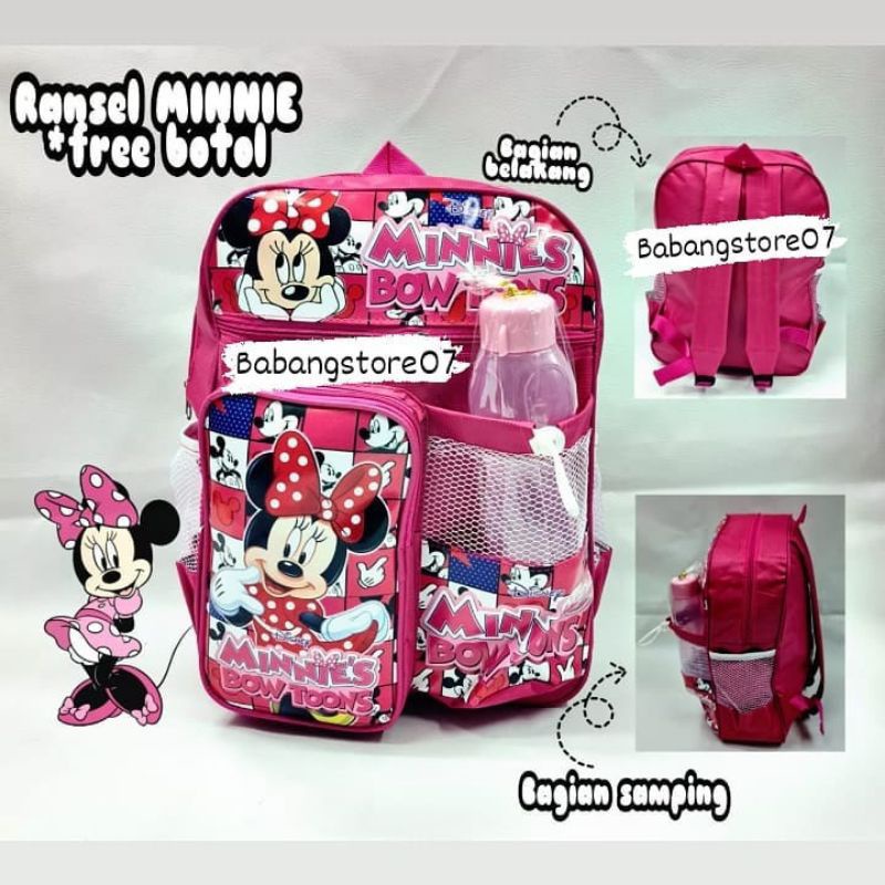 Tas ransel TK SD anak sekolah Perempuan karakter Mixue Gratis Botol