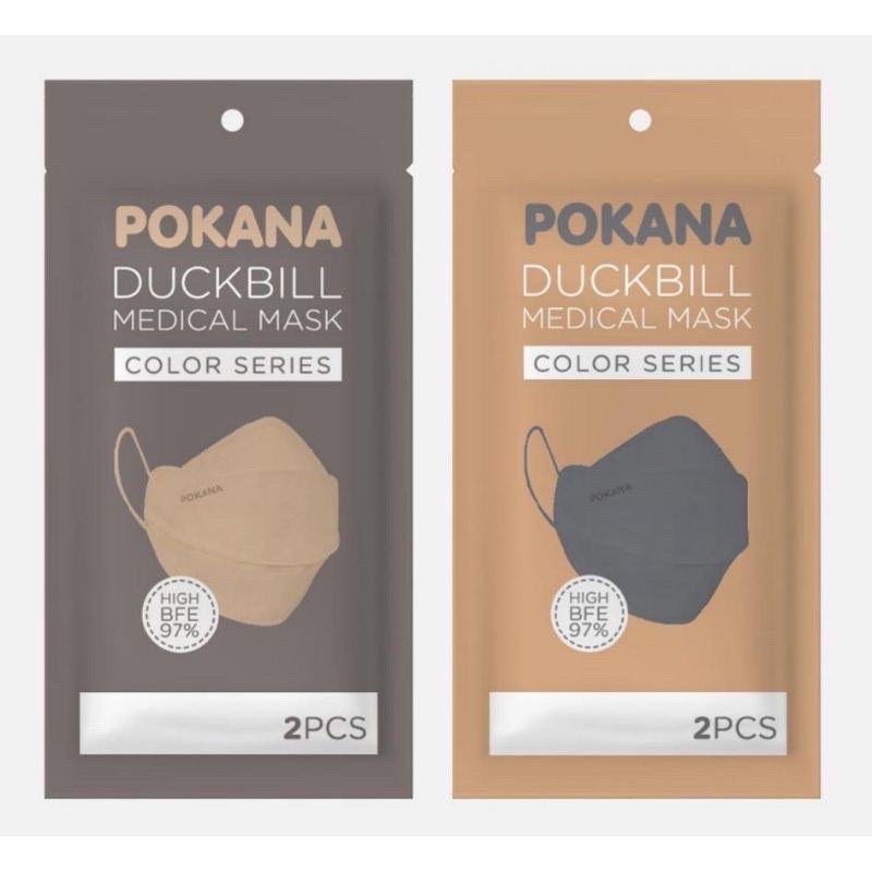 POKANA MASKER MEDIS DUCKBILL 3 PLY MEDICAL MASK DEWASA / ADULT Sachet isi 2 pcs Earloop BFE 97%