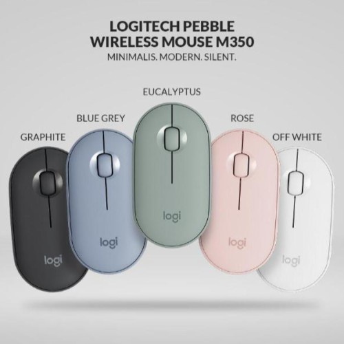 Logitech M350 Mouse Pebble Wireless Bluetooth Silent