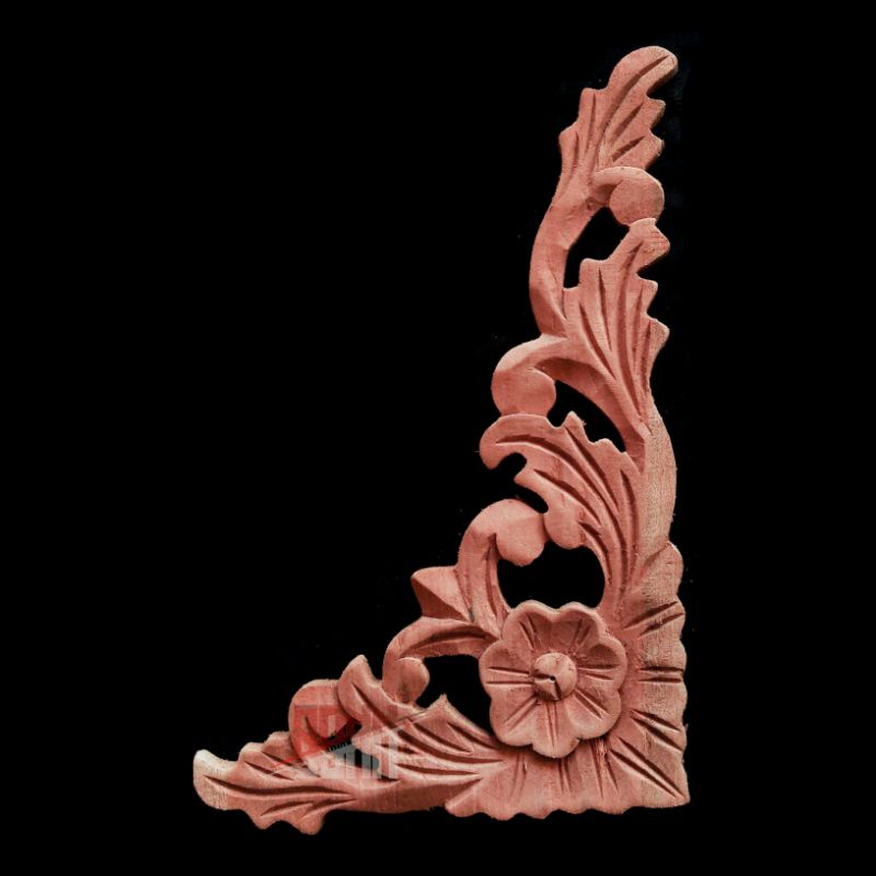 Ornamen Ukir Tempel kayu model sudut /ornamen ukir tempel kayu mahoni / ornamen siudut kayu