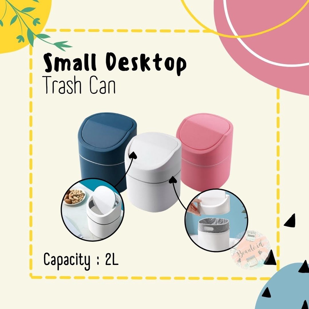 Tempat Sampah Mini Aesthetic Portable Desktop Trash Can Tong Bak Sampah Model Flip Untuk Meja Mobil Rumah